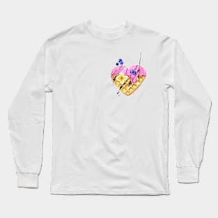 Waffle heart with icing and chocolate toping Long Sleeve T-Shirt